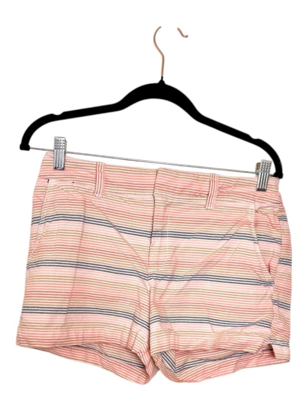 GAP Coral Stripe City Shorts Preppy Coastal Summer Casual Size 4